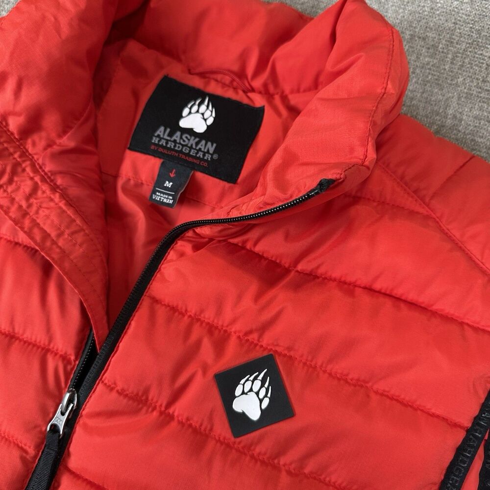 Duluth Trading Alaskan Hard Gear AKHG Eco Puffin Mock Vest Men's Size M Red